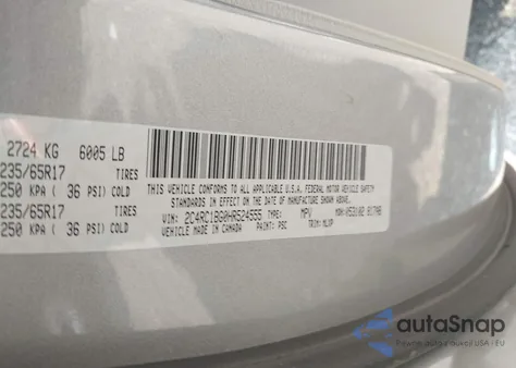 2017 Chrysler Pacifica Touring-L z USA, uszkodzony, nr VIN 2C4RC1BG0HR524555